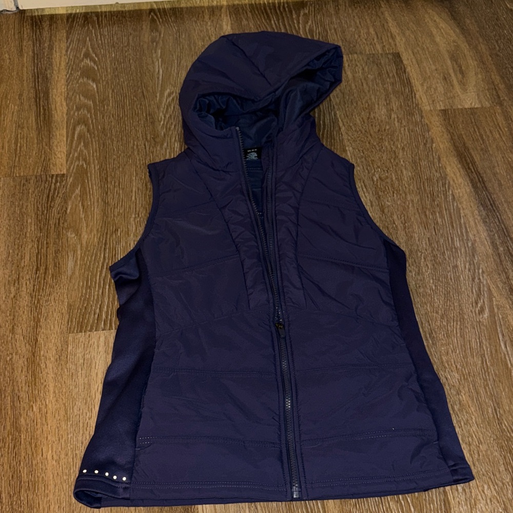 Avia Sleeveless Hooded Puffer Vest - Purple
